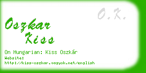 oszkar kiss business card