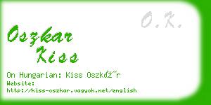 oszkar kiss business card